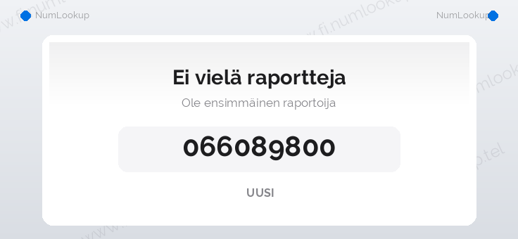 Numerotiedot numerolle 066089800