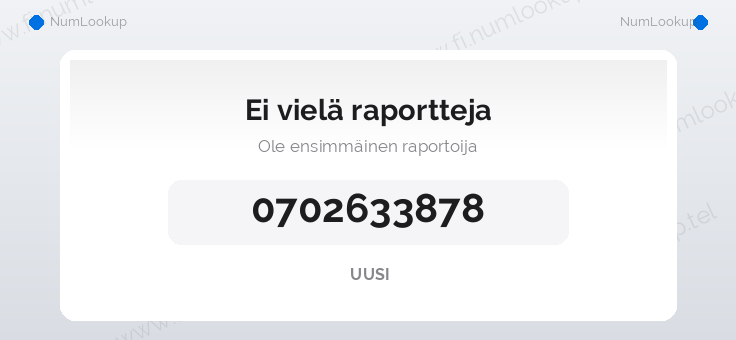 Numerotiedot numerolle 0702633878