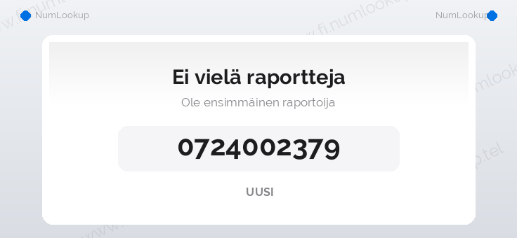 Numerotiedot numerolle 0724002379