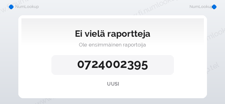 Numerotiedot numerolle 0724002395