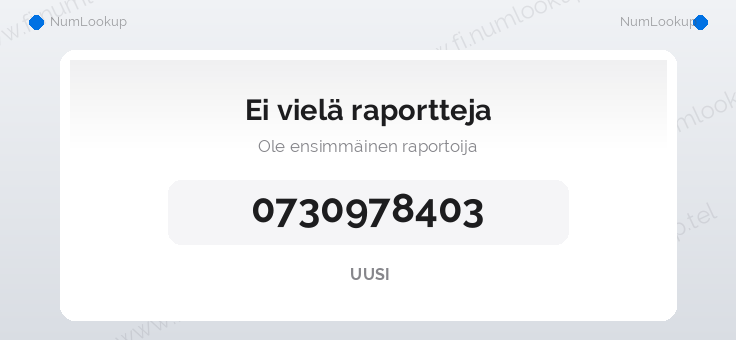 Numerotiedot numerolle 0730978403