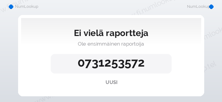 Numerotiedot numerolle 0731253572
