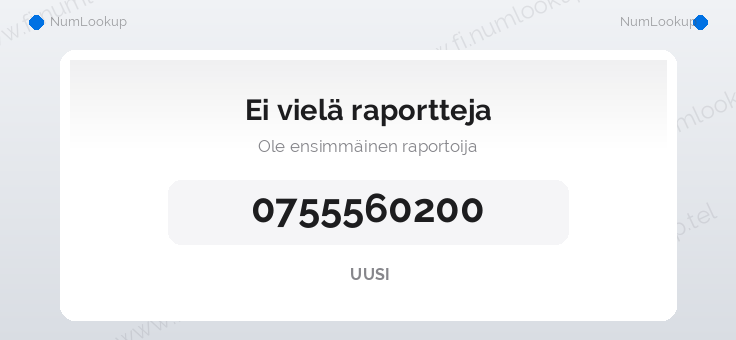Numerotiedot numerolle 0755560200