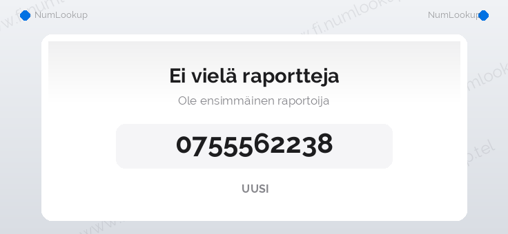 Numerotiedot numerolle 0755562238