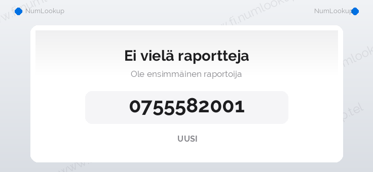 Numerotiedot numerolle 0755582001