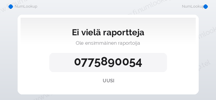 Numerotiedot numerolle 0775890054