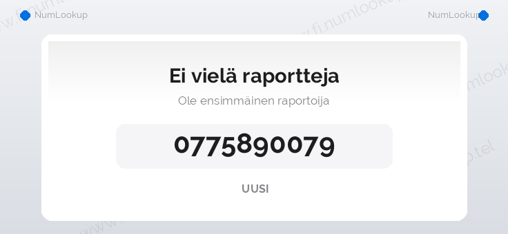 Numerotiedot numerolle 0775890079
