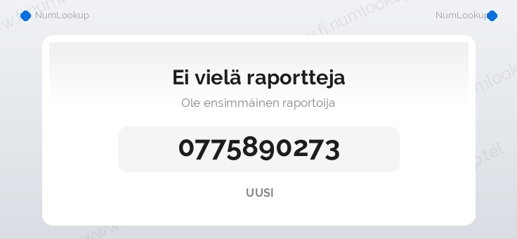 Numerotiedot numerolle 0775890273