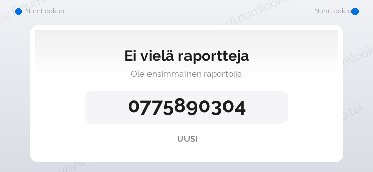 Numerotiedot numerolle 0775890304