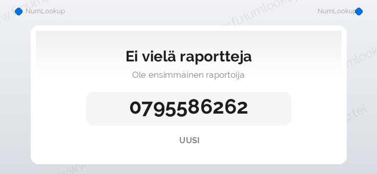 Numerotiedot numerolle 0795586262