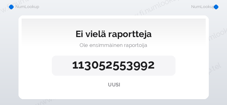 Numerotiedot numerolle 113052553992
