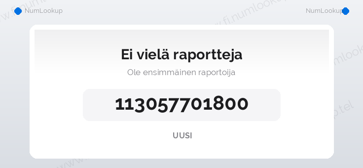 Numerotiedot numerolle 113057701800