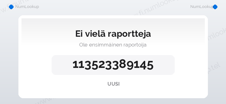 Numerotiedot numerolle 113523389145