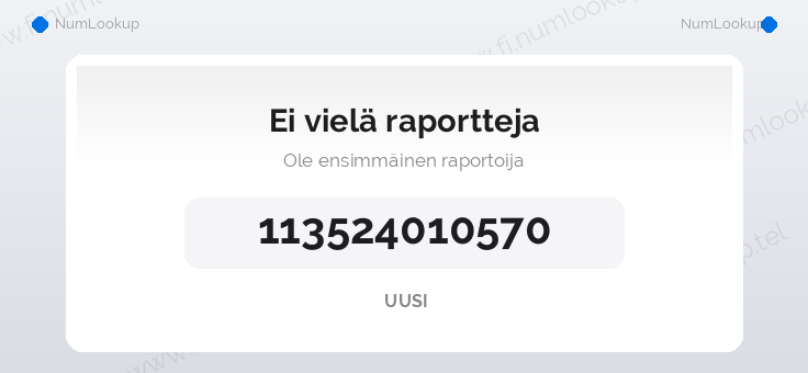 Numerotiedot numerolle 113524010570