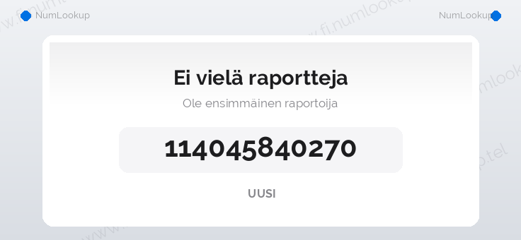 Numerotiedot numerolle 114045840270