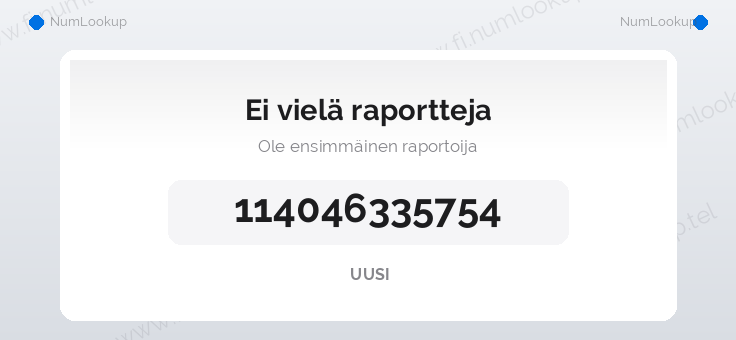 Numerotiedot numerolle 114046335754