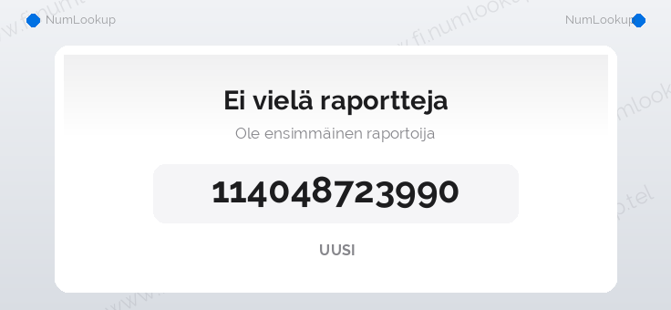 Numerotiedot numerolle 114048723990