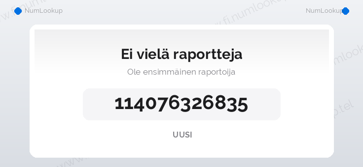 Numerotiedot numerolle 114076326835