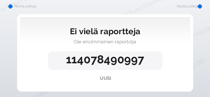 Numerotiedot numerolle 114078490997
