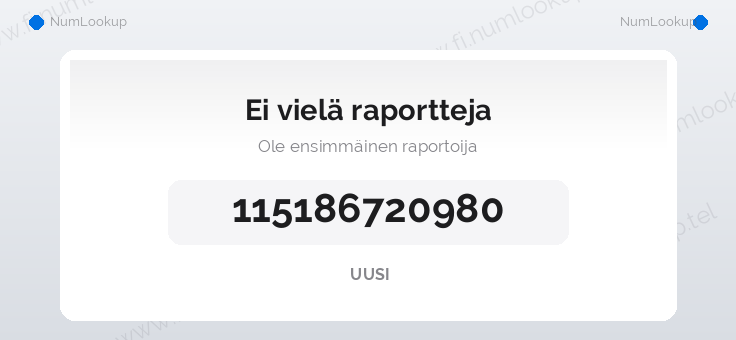 Numerotiedot numerolle 115186720980
