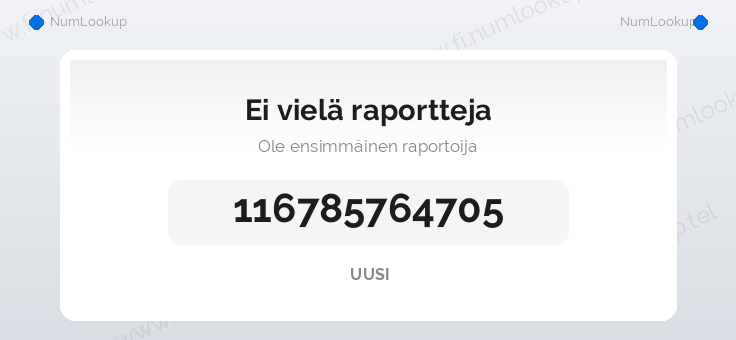 Numerotiedot numerolle 116785764705
