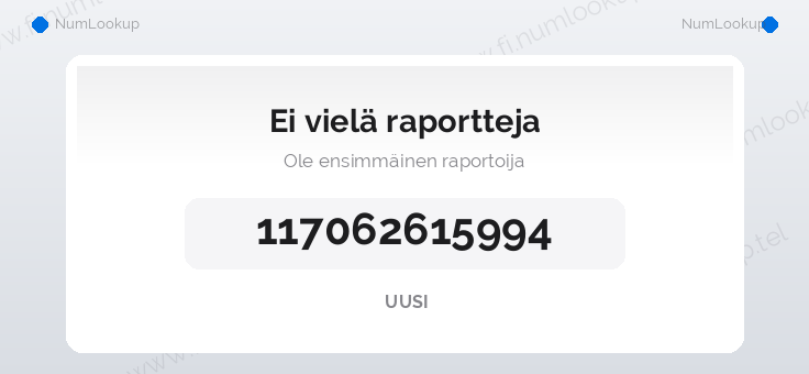 Numerotiedot numerolle 117062615994