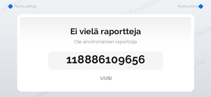 Numerotiedot numerolle 118886109656