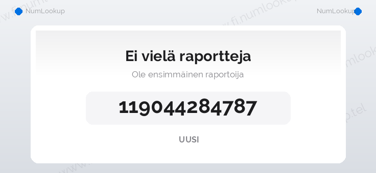 Numerotiedot numerolle 119044284787