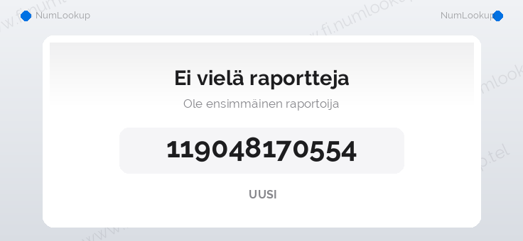 Numerotiedot numerolle 119048170554