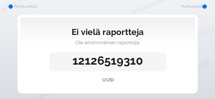 Numerotiedot numerolle 12126519310