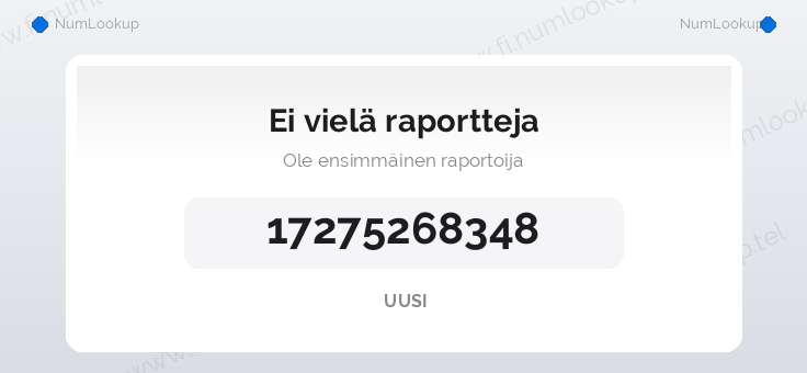Numerotiedot numerolle 17275268348