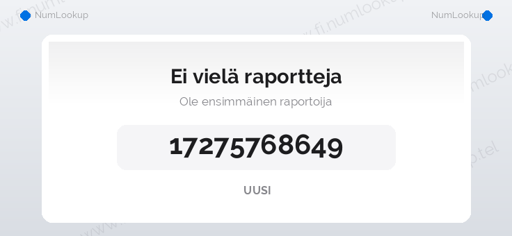 Numerotiedot numerolle 17275768649