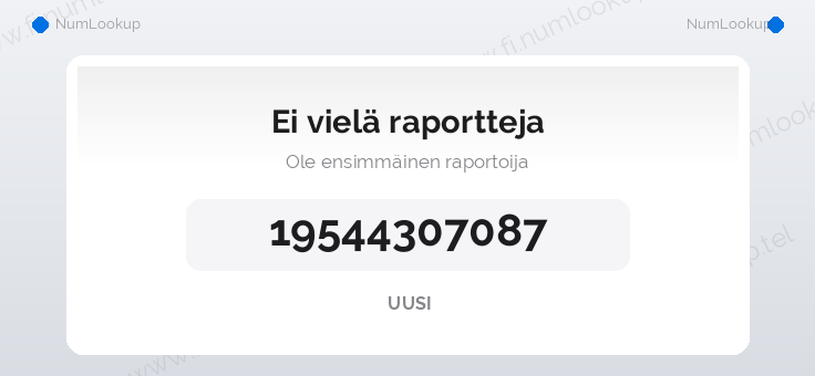 Numerotiedot numerolle 19544307087