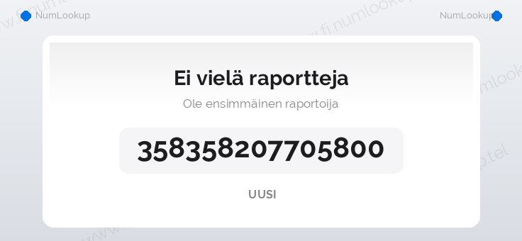 Numerotiedot numerolle +358358207705800