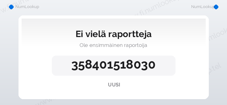 Numerotiedot numerolle +358401518030