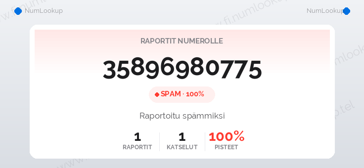 Numerotiedot numerolle 35896980775