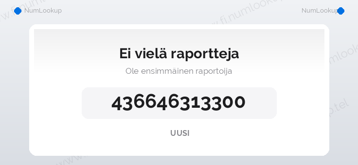 Numerotiedot numerolle 436646313300