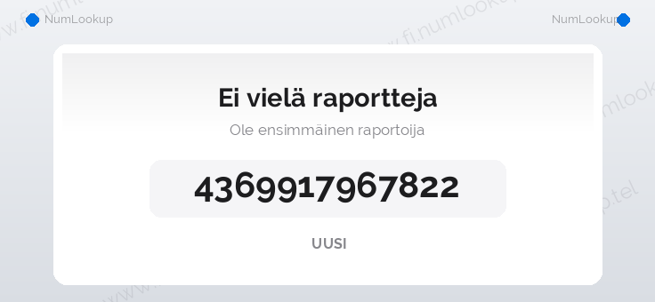 Numerotiedot numerolle 4369917967822
