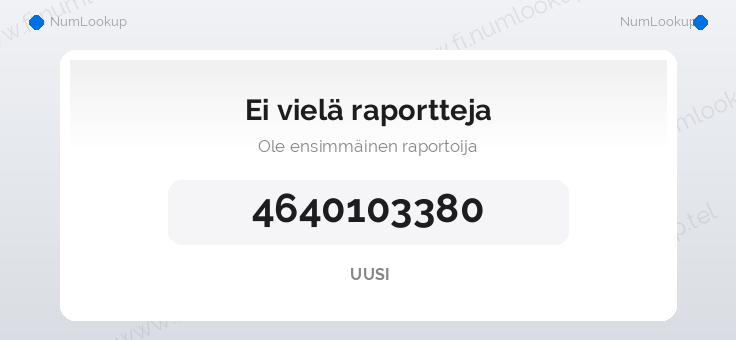 Numerotiedot numerolle 4640103380