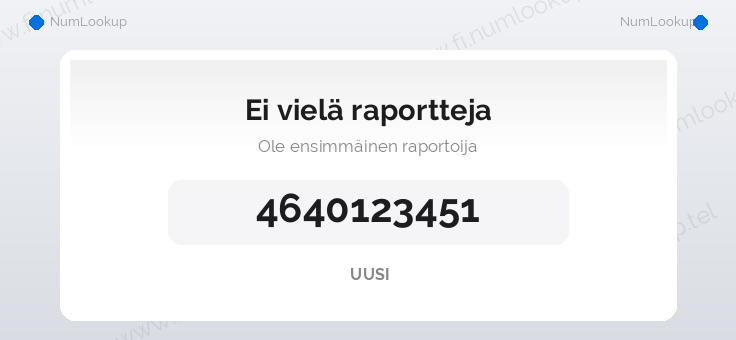 Numerotiedot numerolle 4640123451