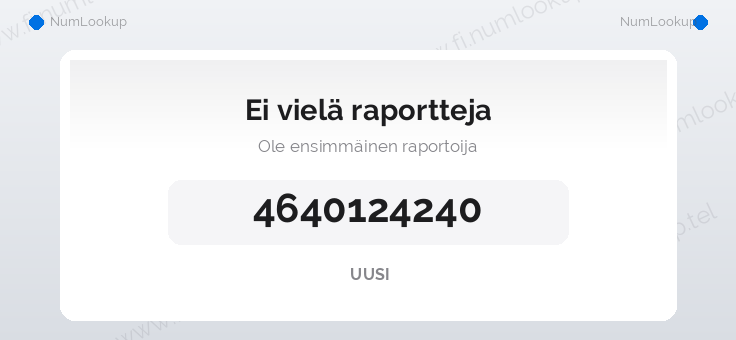 Numerotiedot numerolle 4640124240