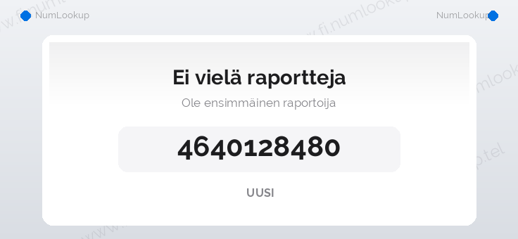 Numerotiedot numerolle 4640128480