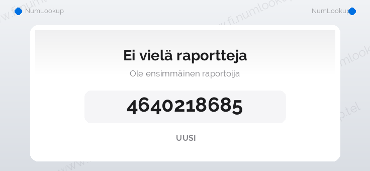 Numerotiedot numerolle 4640218685