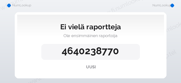 Numerotiedot numerolle 4640238770