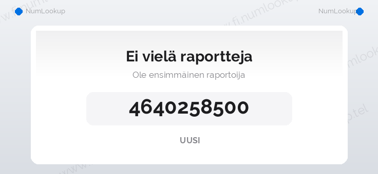 Numerotiedot numerolle 4640258500