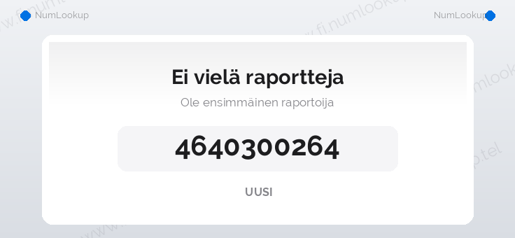 Numerotiedot numerolle 4640300264
