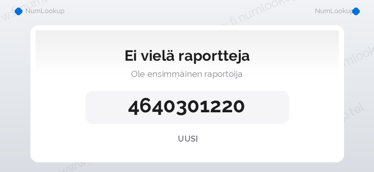 Numerotiedot numerolle 4640301220