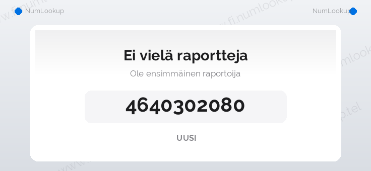 Numerotiedot numerolle 4640302080