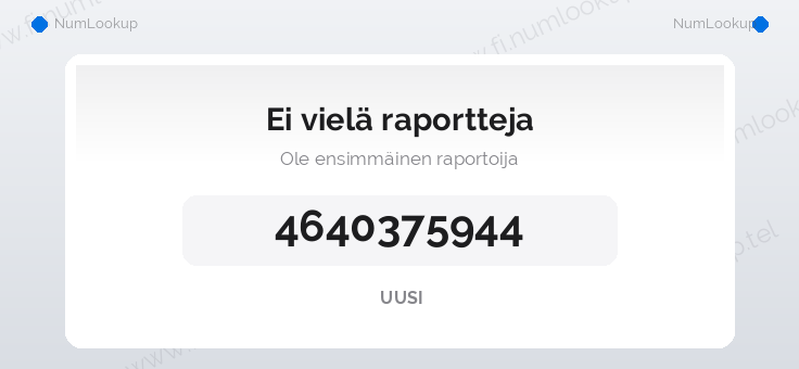 Numerotiedot numerolle 4640375944