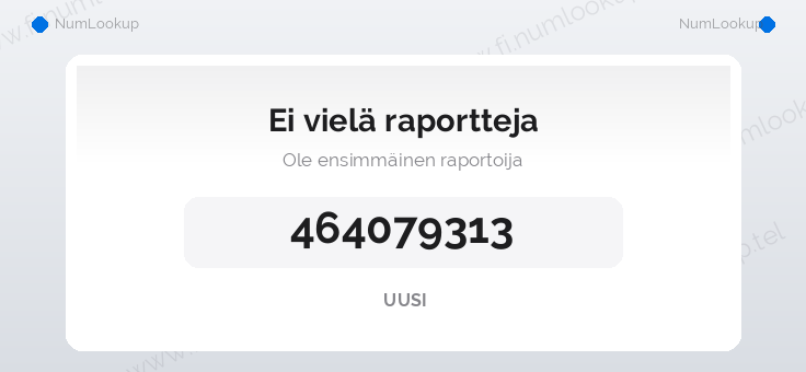 Numerotiedot numerolle 464079313
